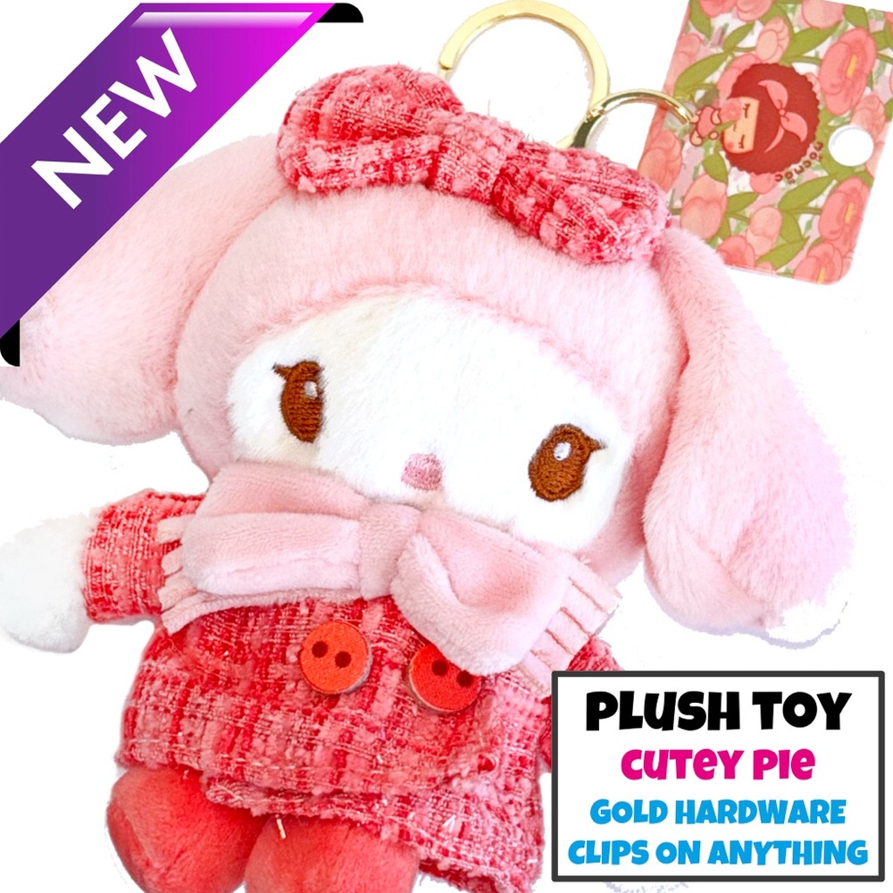 Cutey Pie Pink Plush Toy Keychain